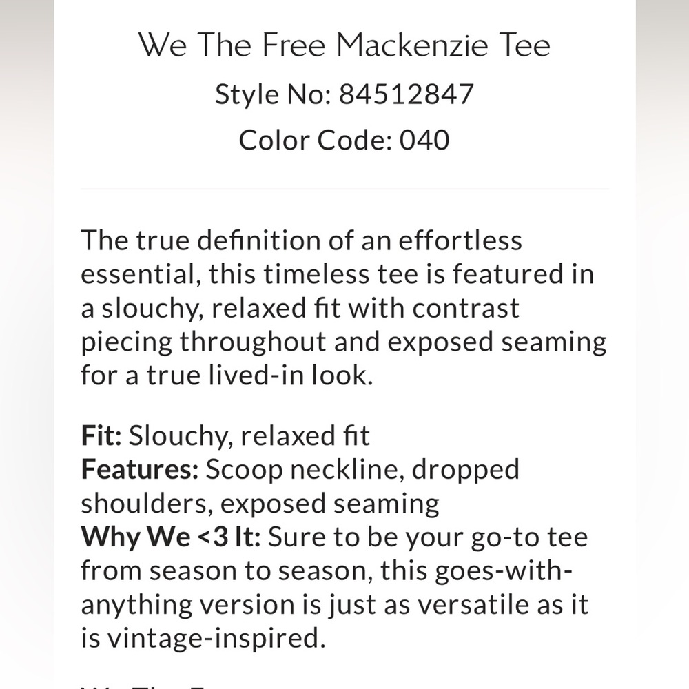 FREE PEOPLE➕NWT We The Free Mackenzie Tee - Picture 8 of 9